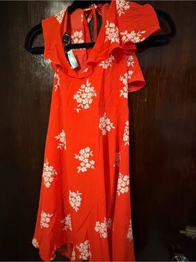 Bundle 3 for $25. NWT ASOS Red Floral Tie-Back Dress. Size 4.